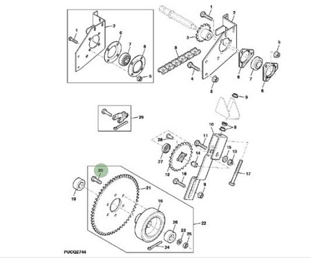 Śruba napędu ślimaka H168080 John Deere
