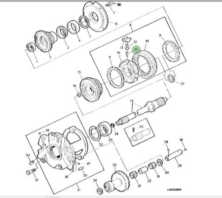 Sprężyna przekładni ślimakowej L58657 John Deere