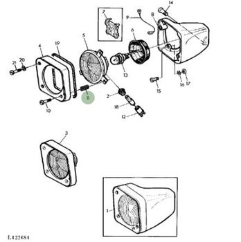 Sprężyna oprawy reflektora John Deere T28631