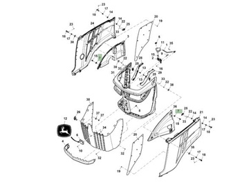 Podkładka do wycieraczki, maski John Deere L114314