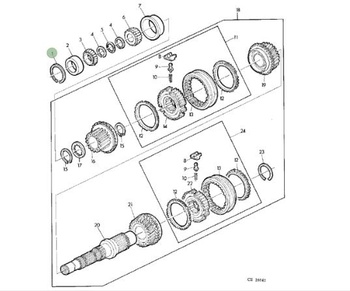 Pierścień wału napędowego skrzyni biegów John Deere L33278