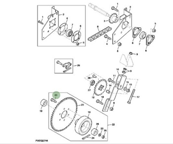 Śruba napędu ślimaka H168080 John Deere